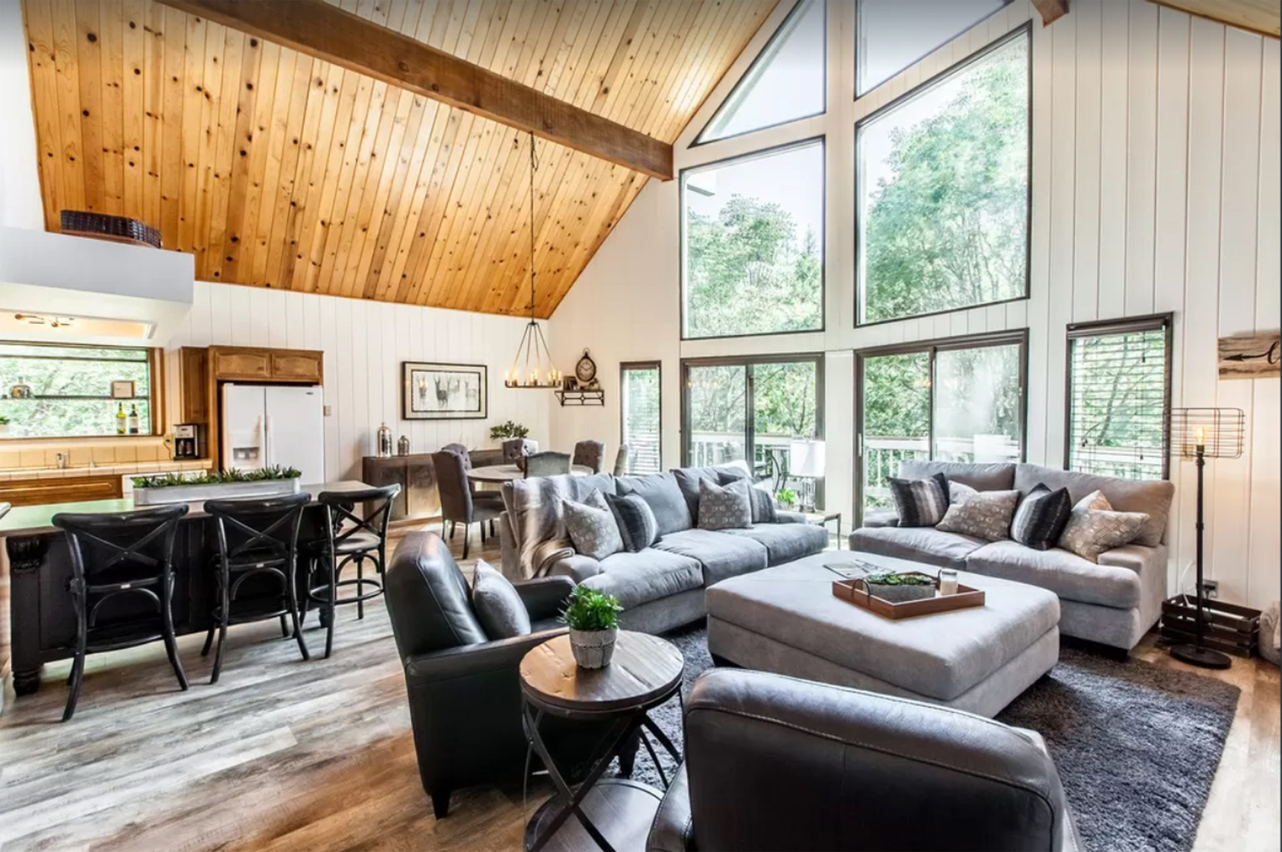 Living room and dining room