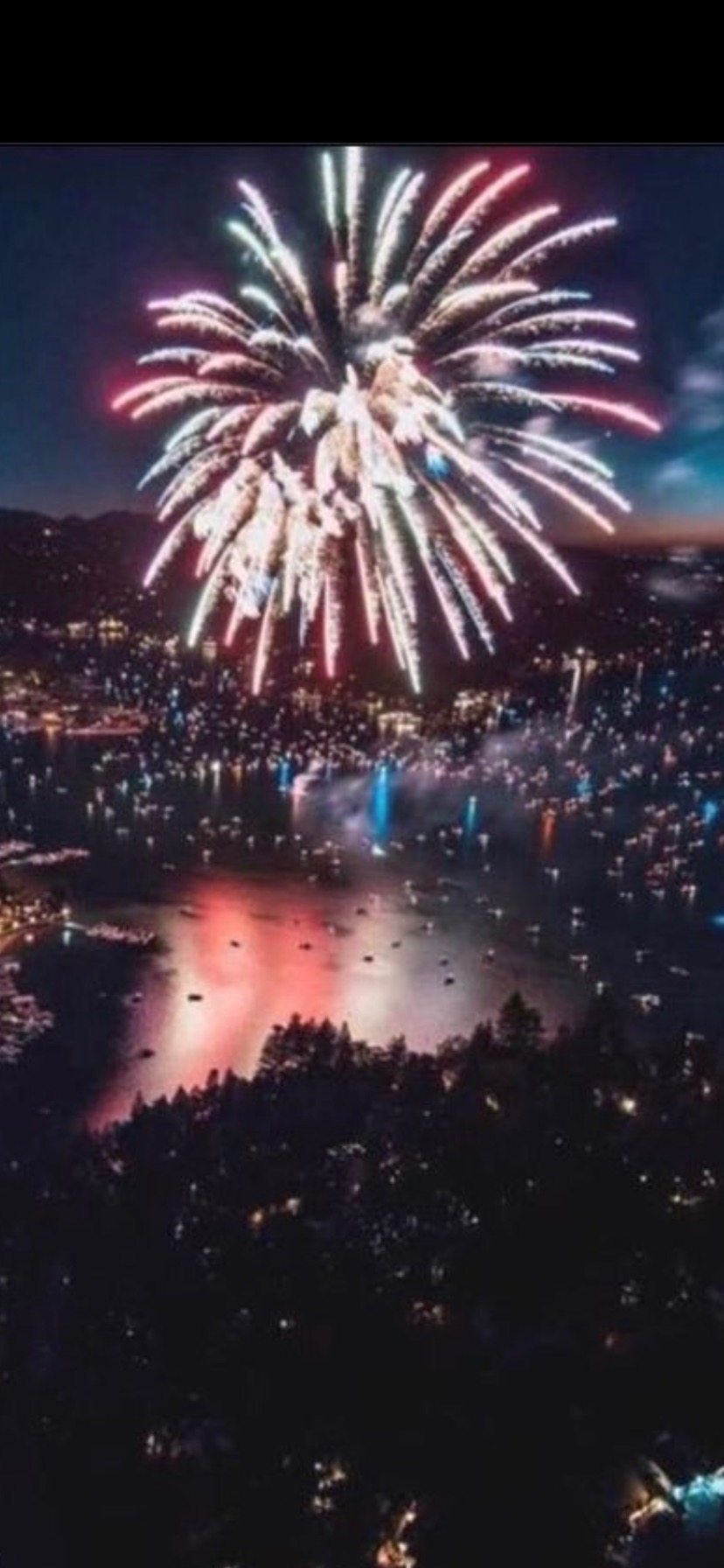 Fireworks over the lake